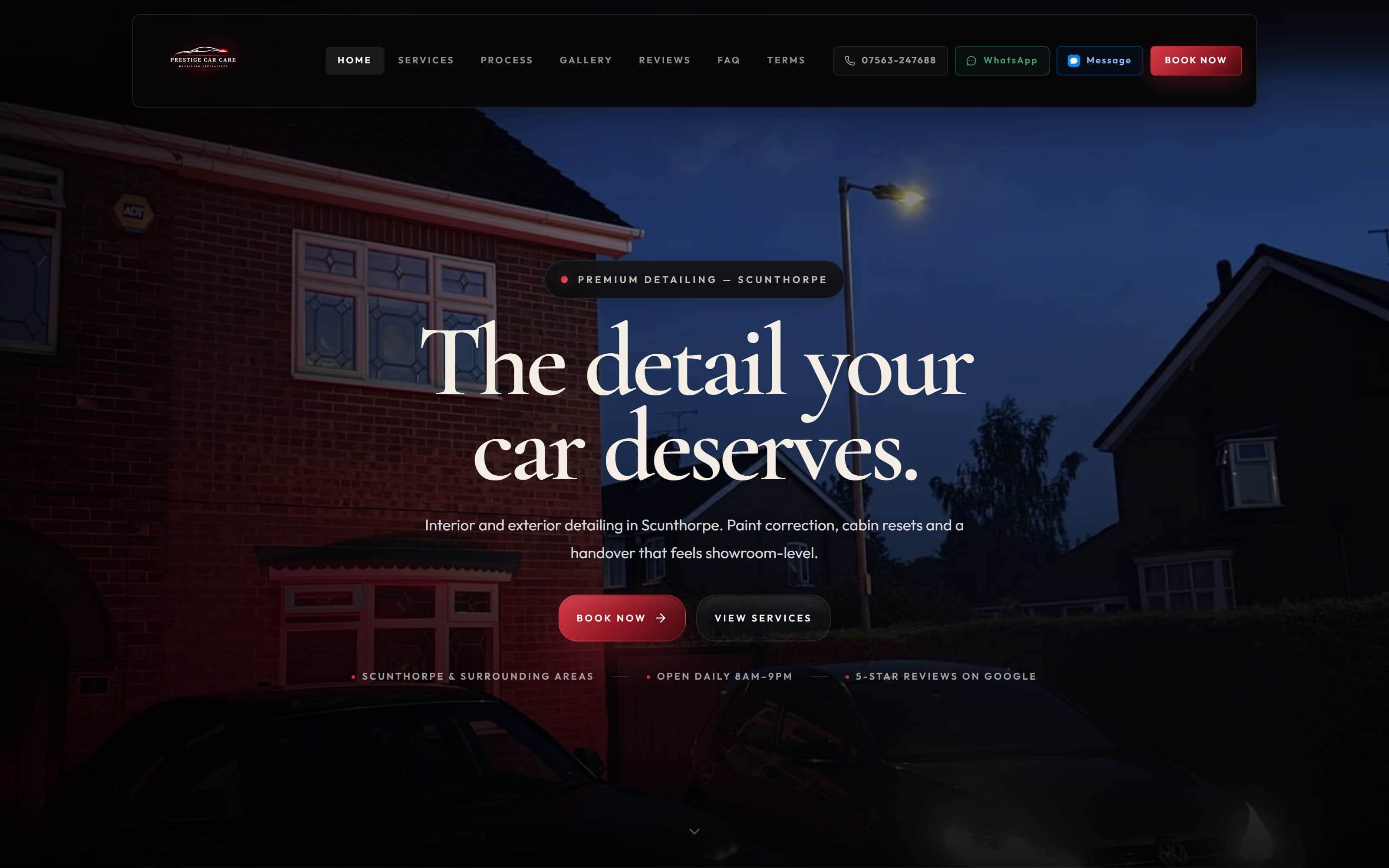 Prestige Car Care — the live site
